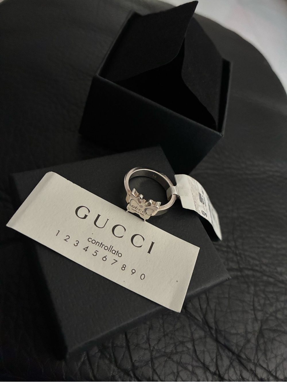 Gucci Butterfly Ring Sterling Silver Cut Out Size 6 Thin Band - New - Picture 11 of 11